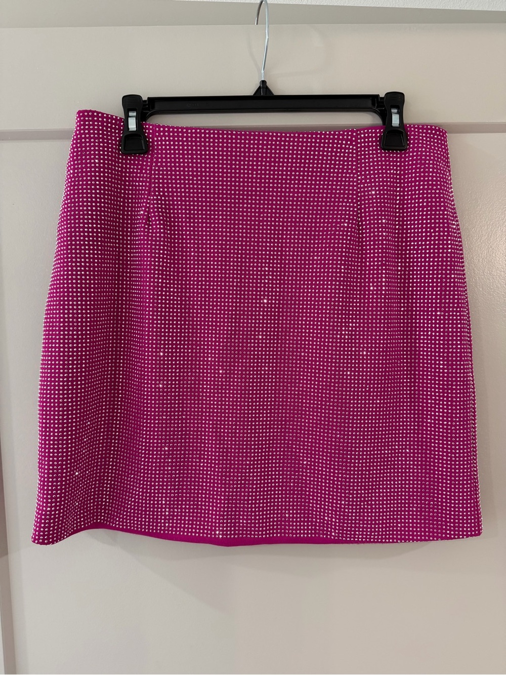 She + Sky Fuchsia Studded Mini Skirt